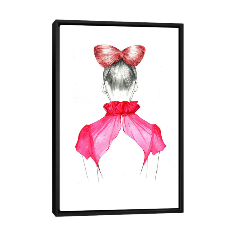 « fille capillaire », reproduction d’art sur toile tendue, H 26 po x l 18 po x P 1,5 po, Toile avec cadre noir, Pas de tapis