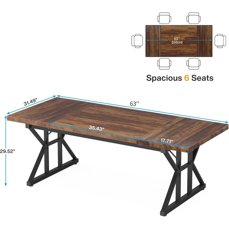 Gerlad 160cm W Desk, Brown/Black