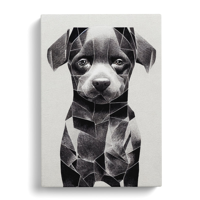 Superb Puppy Dog Abstract - Wrapped Canvas, 60cm H x 40cm W x 3cm D