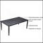 Table de salle à manger d'extérieur rectangulaire en aluminium à deux tons avec pieds fuselés, trou pour parasol et design moderne-891160437-891160439