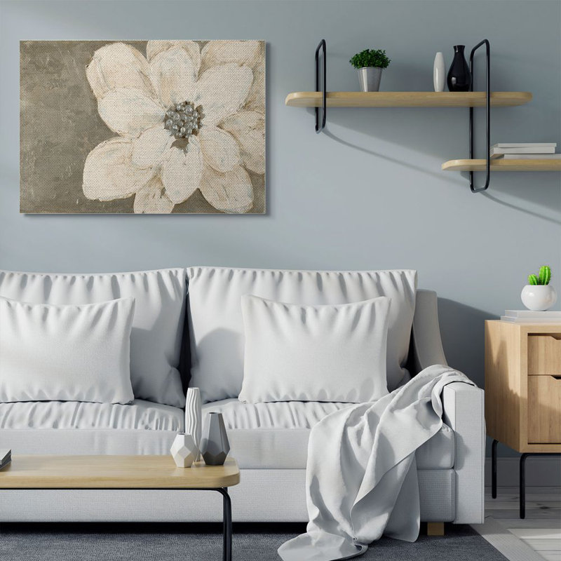 « abstract fleur collage painting », impression sur toile, H 36 po x l 48 po x P 1,5 po, Toile tendue