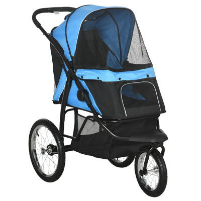 Foldable Standard Stroller,Jogger Stroller with Detachable Carrier -  Pawhut, D00-164V00BU