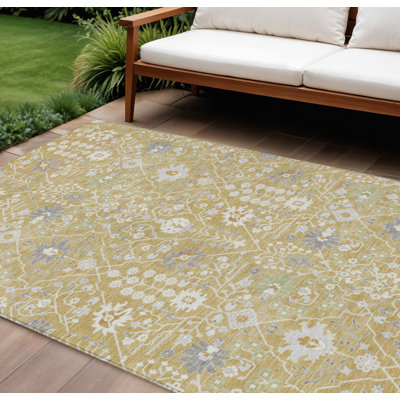 Tapis oriental lavable intérieur doré 8 pi x 10 pi