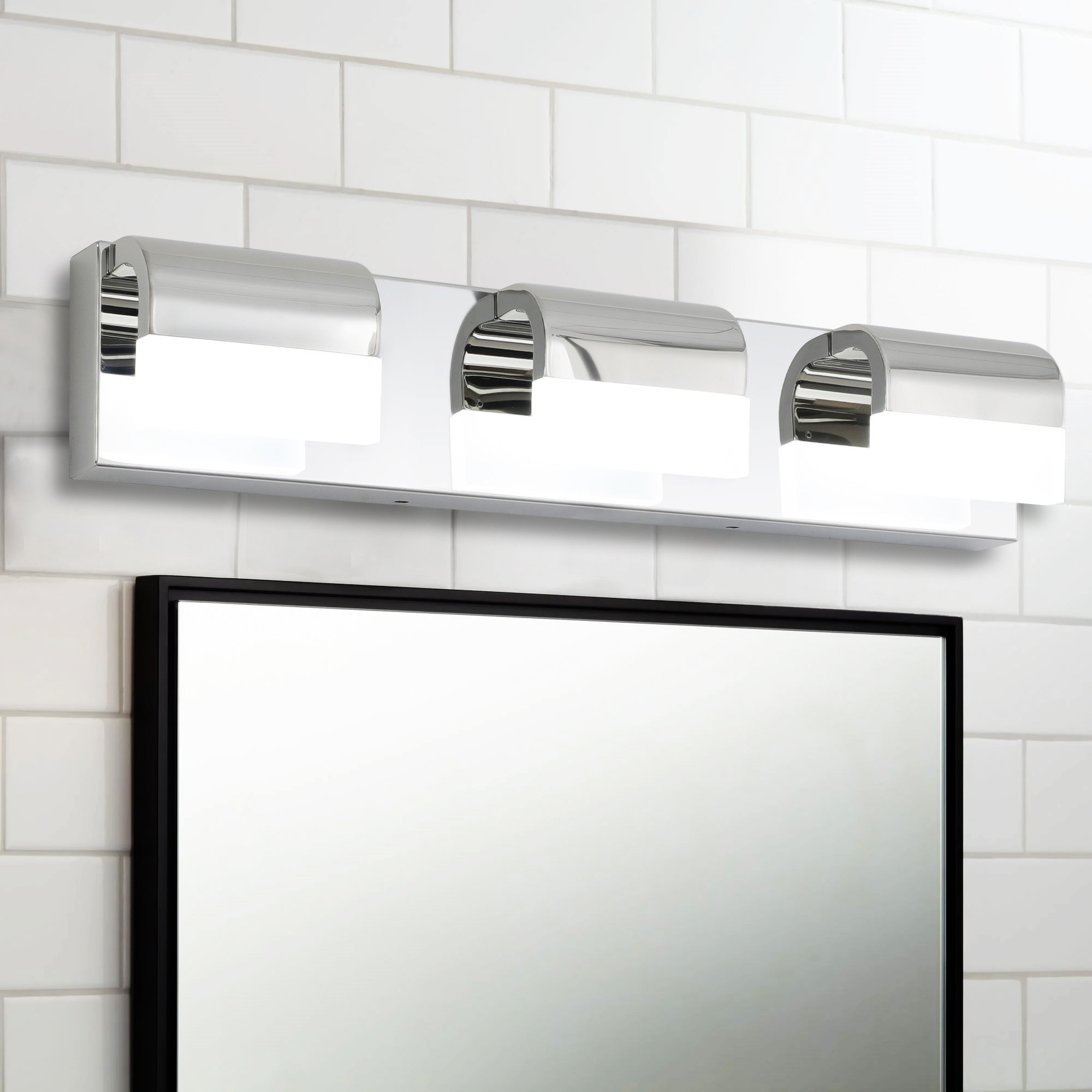 Wrought Studio??? Bathroom Vanity Lighting 3-Light LED Vanity Lights Over ...