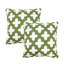 Ensemble de 2 coussins blancs / verts à motif géométrique en mélange de coton-122942380