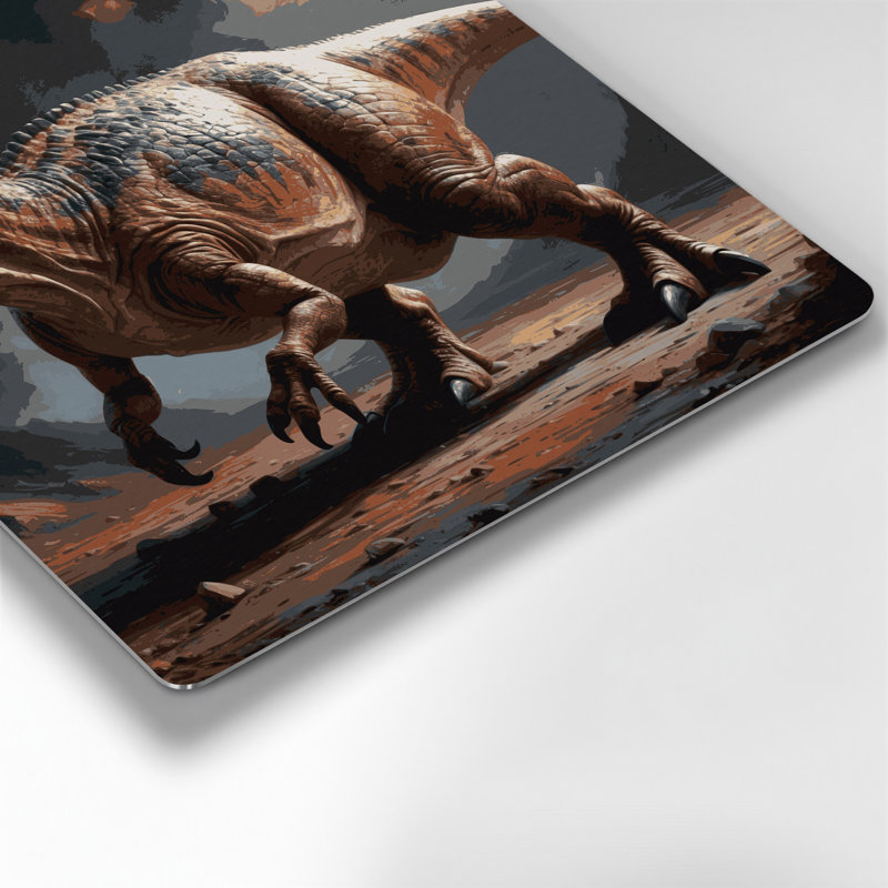 «Dinosaur Acrocanthosaurus», art mural en métal brun, H 12 po x l 12 po, Dinosaure Acrocanthosaurus brun