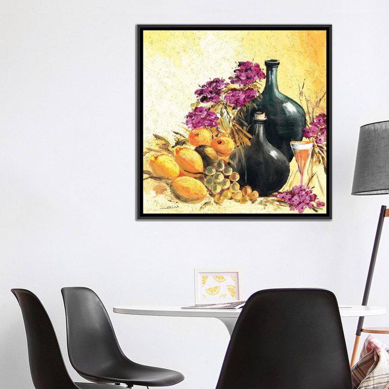 « citron still life », impression sur toile, H 18 po x l 18 po x P 1,5 po, Toile avec cadre noir, Pas de tapis