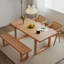 Log-style rectangular solid wood dining table-712472874