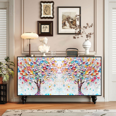 Armoire d'entrée de style français à motif floral rétro