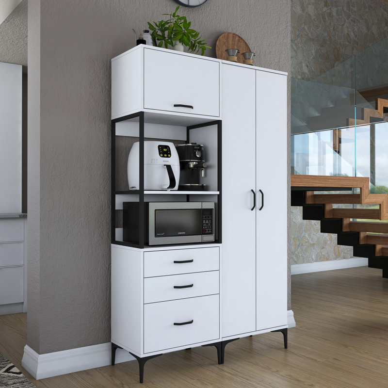 Kitai Modern Multi-Purpose Cabinet, White, 47.2 x 78.0 x 15.7 inches | 100% Melamine Coated E1 Quality Chipboard, Thickness: 0.7 inches | Numerous Shelves, Wall-Mountable, Additional Storage, Stylish & Functional Design
