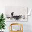 Silhouette of a Wolf Watercolour - Wrapped Canvas-56659018