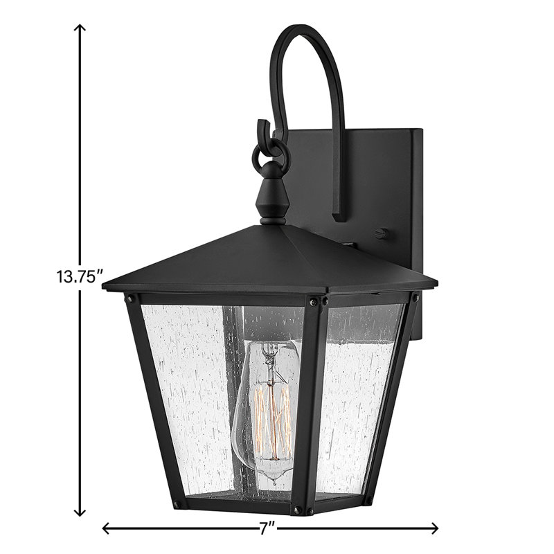 Huntersfield 1 - Bulb 13.75" H Outdoor Wall Lantern, Black