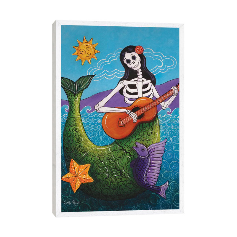 La Sirena by Candy Mayer - Print on Canvas, White Framed, 101.6 cm H x 66.04 cm W