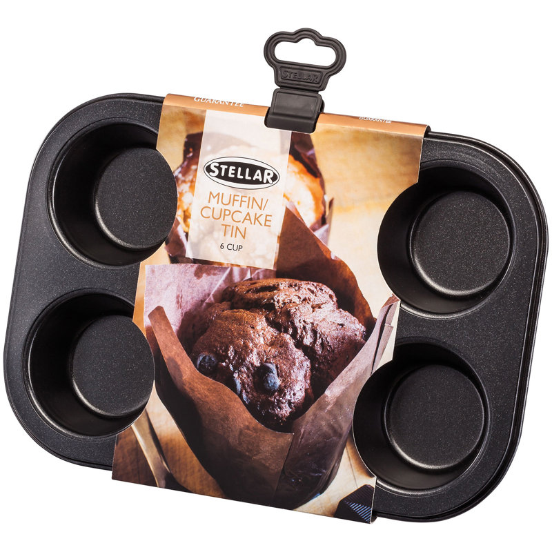 Stellar, Bakeware - Non - Stick 6 Cup Muffin Tin