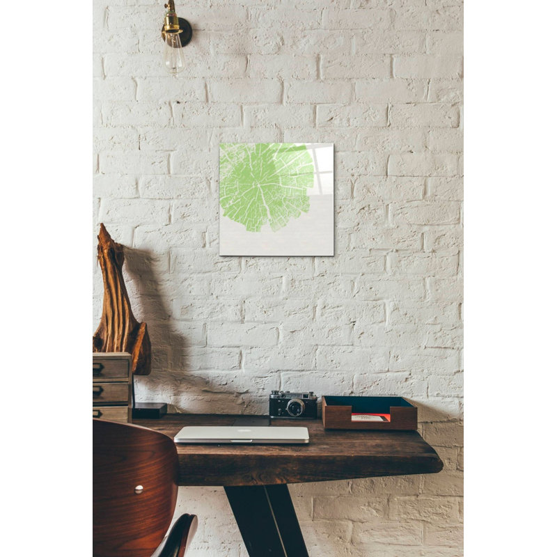 «Lime Slice» par Linda Woods, art mural en verre acrylique, H 12 po x l 12 po x P 0,12 po