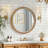 Round Wood Beaded Wall Mirror