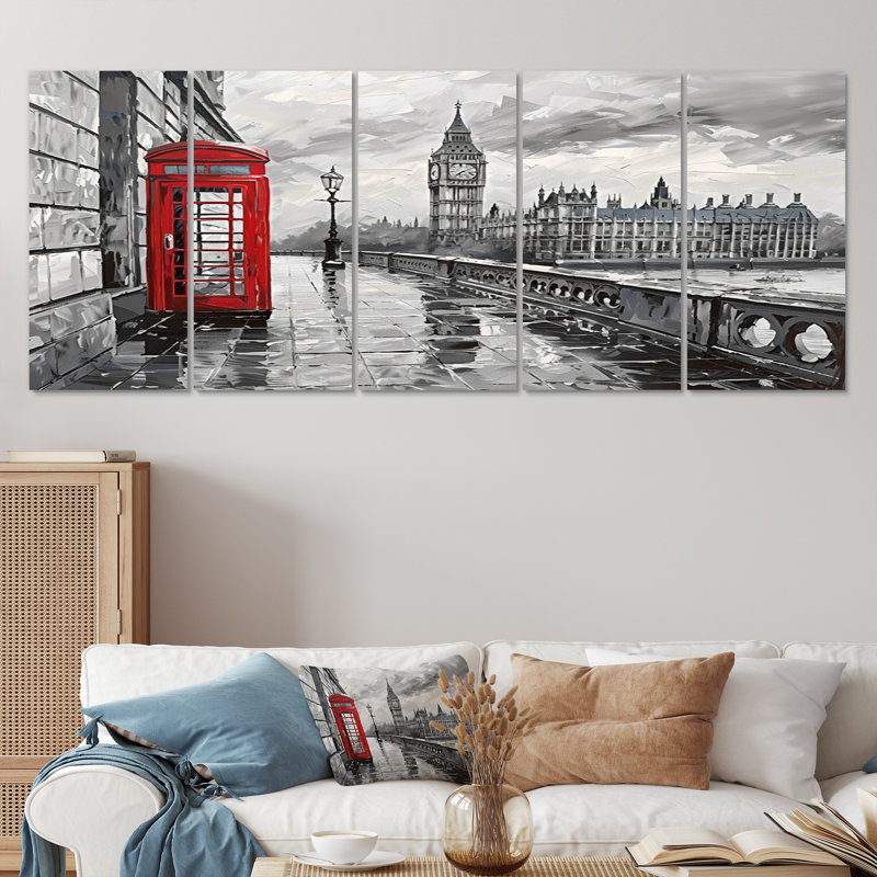 Yoann - City London, ensemble d'art mural, H 28 po x l 60 po