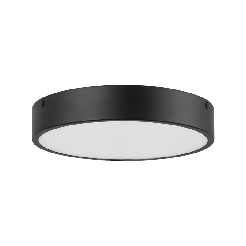 Plafonnier encastré 1 lumière Orland, H 2 po x l 11,13 po x P 11,13 po, Noir mat