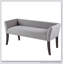 Élégant banc décoratif gris avec structure en bois massif et siège rembourré, parfait pour les vestibules et les salons-102962432-102962436