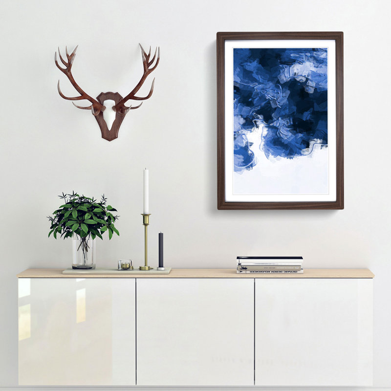 Falling Through - Picture Frame Graphic Art Print, 50cm H x 35cm W x 2cm D, Walnut