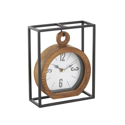 Iron Quartz movement / Crystal Tabletop Clock in Black