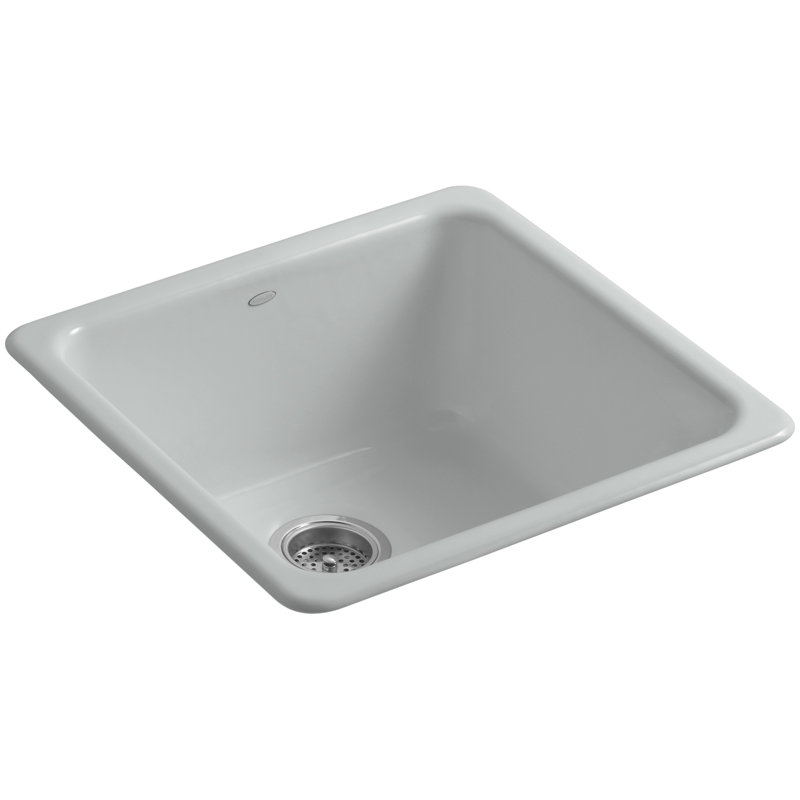 IronTones 20.875" L x 20.875" W Dual Mount Kitchen Sink, Ice Grey