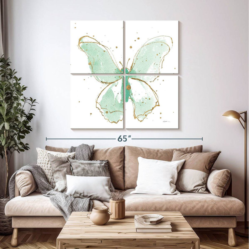 Brampt Gilded Butterflies Mint, 45" H x 45" W