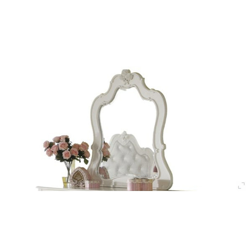 Miroir blanc perle