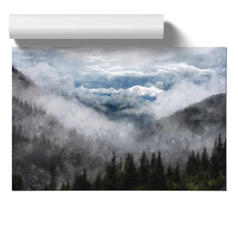 Fire Tree Forest Painting - Frameless Print, 30cm H x 42cm W x 0.1cm D