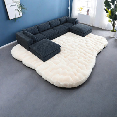 Spacious Cloud Sofa, Fabric Comfort, Modern Modular Design For Living Areas