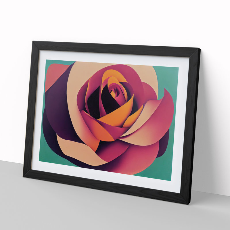 An Abstract Rose Flower Vol.1 - Framed Print, Black, 25cm H x 34cm W x 2cm D