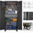 71" Metal Garage Storage Cabinet with 16 Hooks and Pegboards,1 Drawer Inside Rolling Tool Storage Cabinet with Adjustable Shelves,3 Metal Hanging Rod for Garage,Warehouse