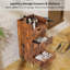 Station de rangement de style rustique brun 4 couches avec 4 tiroirs