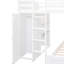 Lit mezzanine blanc avec lit double, lit simple, tablettes, bureau et garde-robe. Maximisez l'espace de la chambre à coucher. Pin. H 65 po x l 78,7 po x L 94,8 po. Pour les familles avec des meubles autonomes. Fabrication solide. Augmenter-1523821800-1523821796