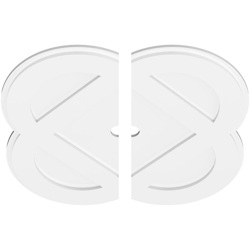 Médaillon de plafond contemporain en PVC de qualité architecturale Charlotte, H 1 po x l 28 po x P 28 po