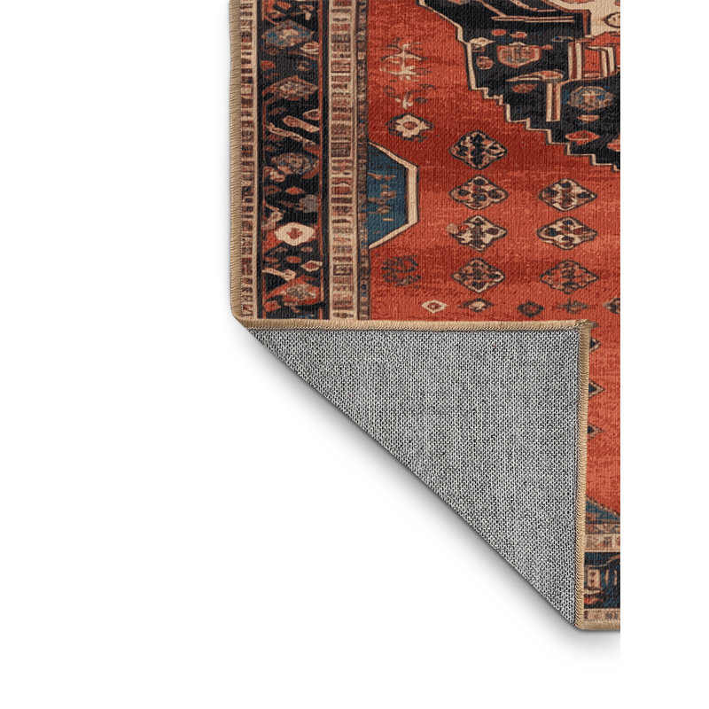 Tapis brun lavable à la machine, Carré 7 pi