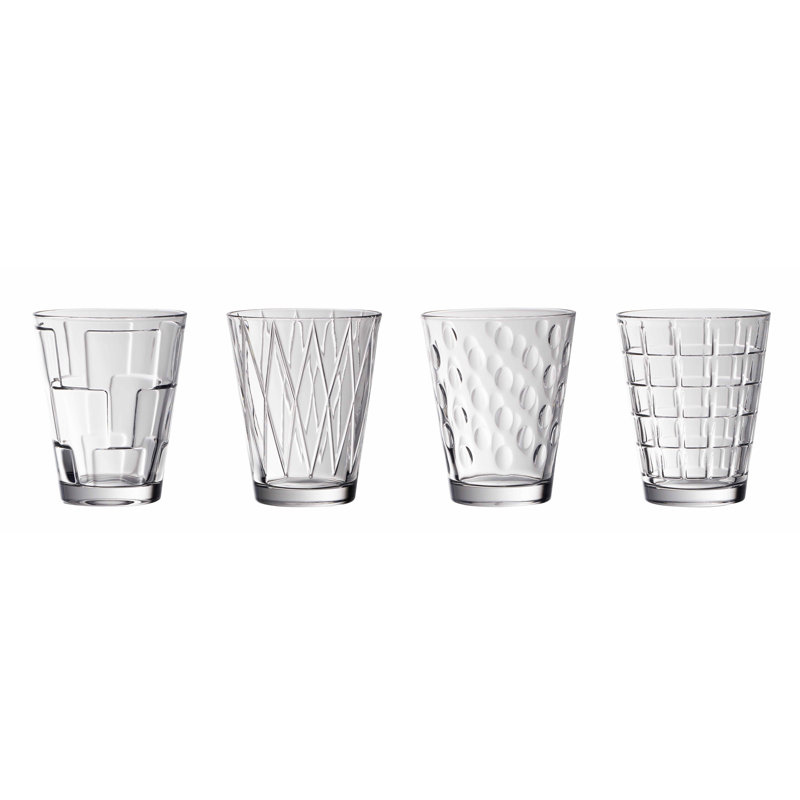 Villeroy & Boch Dressed Up Set/4, 9 oz Assorted Crystal Tumblers
