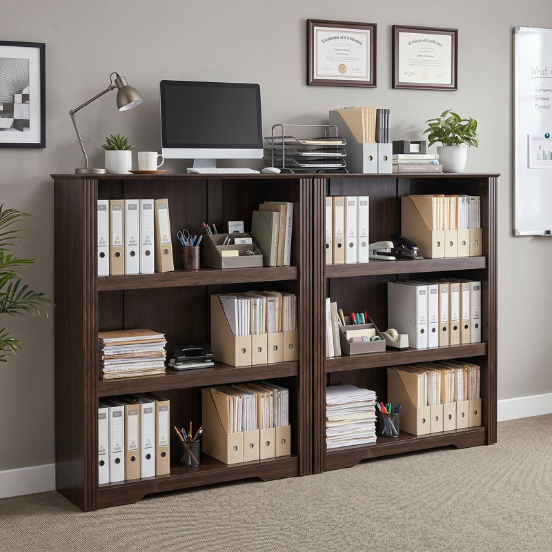 Bookcase with Adjustable Shelf in Walnut, Walunt