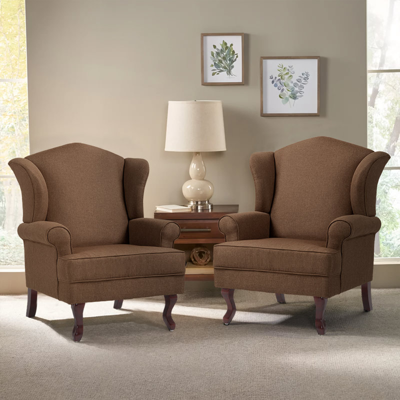 Upholstered Cotton Armchair, Brown