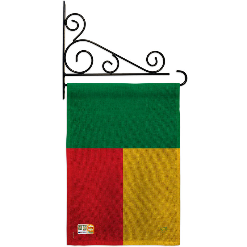 En toile jute 2 côtés de l’bénin, 19 po drapeau de jardin