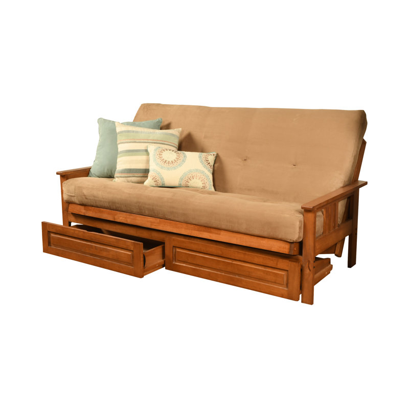 La base de futon pleine grandeur Stratford comprend des tiroirs de rangement et un matelas, Premium Pocket Coil, Barbade
