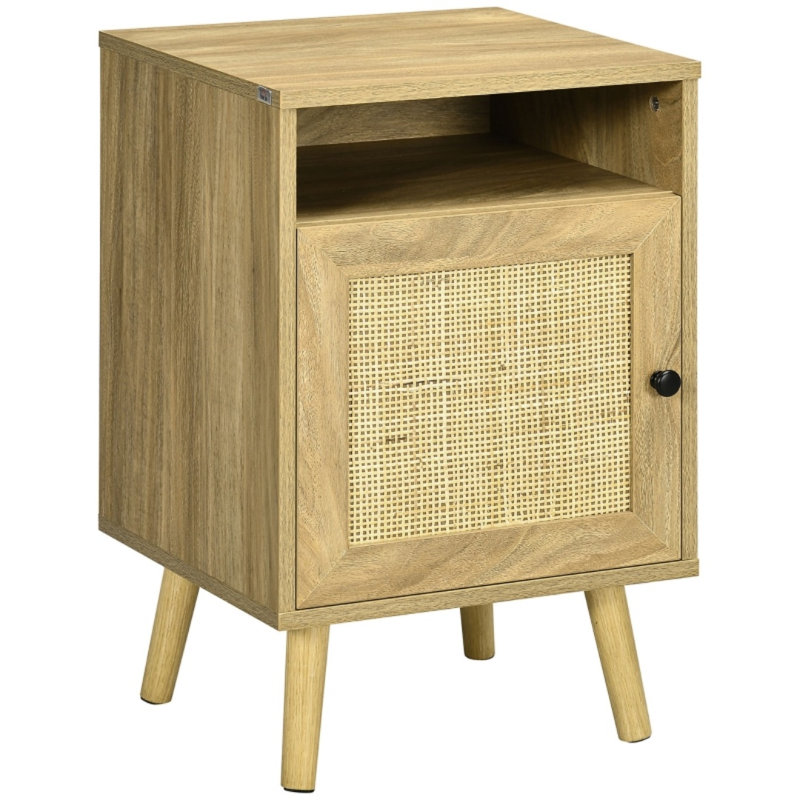39cm W Engineered Wood Bedside Table