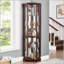 Armoire d'angle en verre avec vitrine lumineuse pour le salon, idéale pour les collections antiques et le rangement du vin-94944443