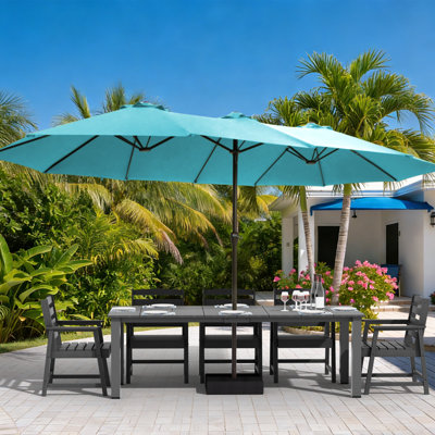 A large dining set suitable for the courtyard lawn, including an ultra-long table and 8 chairs, specially customized for high-end family gatherings