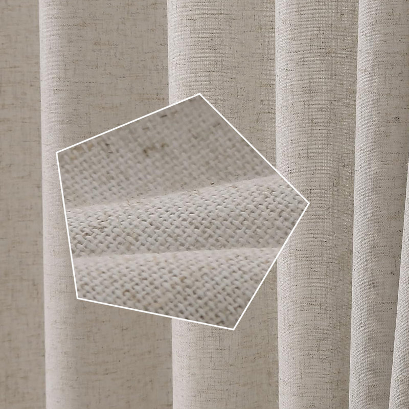 Pinch Pleat Linen Curtains 2 Panels Set, 40" W x 108" L