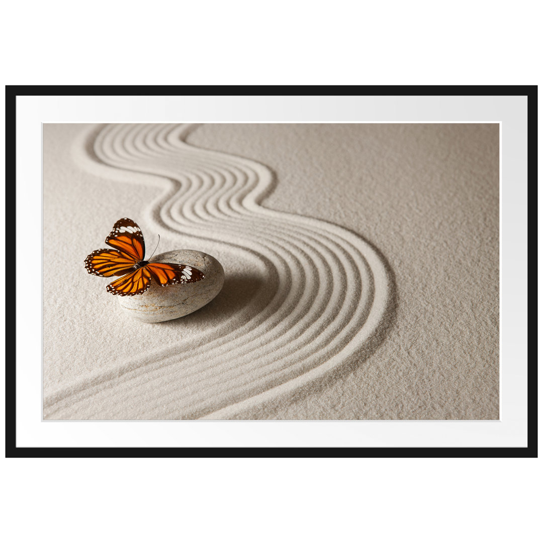 Gerahmtes Poster Zen Schmetterling