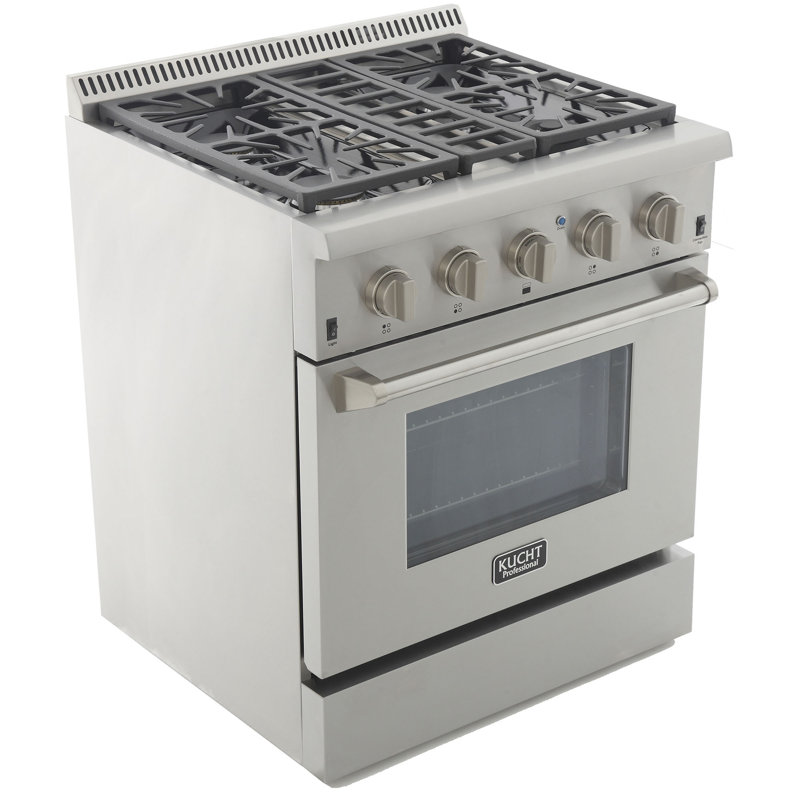 Kucht 30'' W Free Standing Range, Natural Gas, Stainless Steel