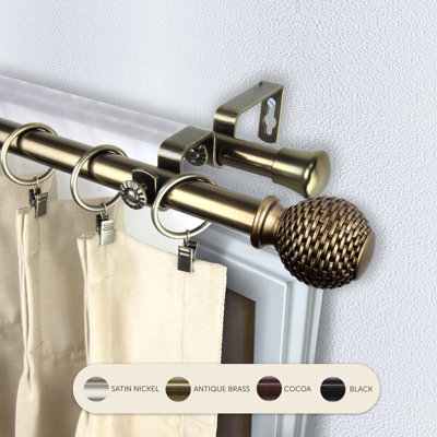 Steel Adjustable 0.81'' Double Curtain Rod