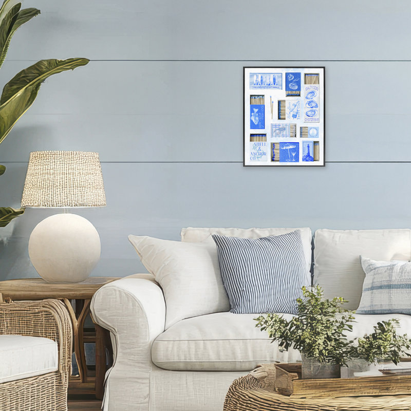 Giclée encadrée bleue, encadrée par Ziwei Li, H 14 po x l 11 po, Giclée encadrée noir minuit