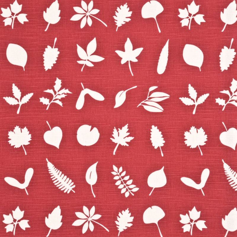 Opera Garden Tumbling Leaves Performance Cotton Blend Fabric, Red